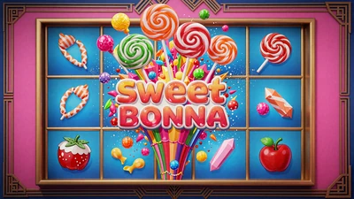 Sweet Bonanza Slot mit bunten S&uuml;&szlig;igkeiten und Lutschern im Martin Casino